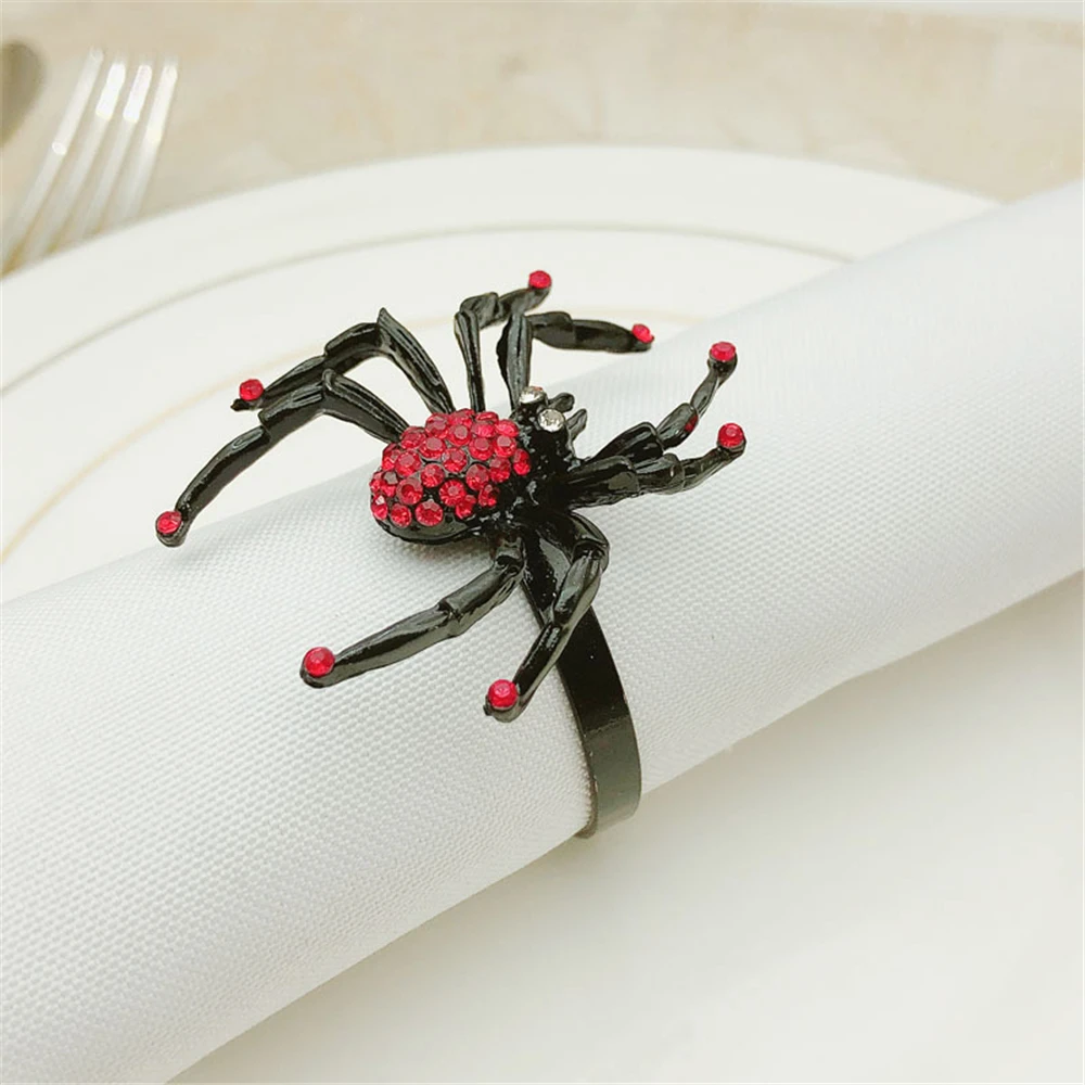 12 шт./кольцо для салфеток в виде паука на Хэллоуин украшение стола аксессуары