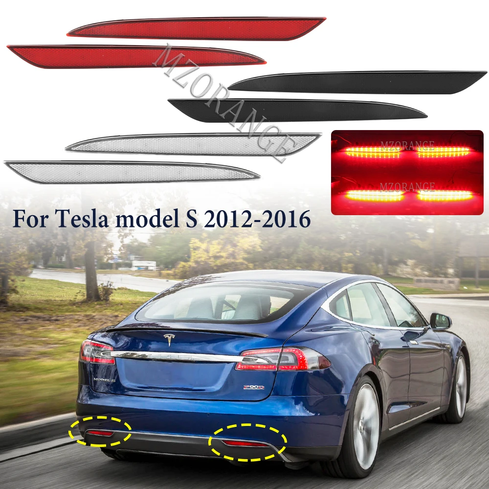 Luz LED trasera de freno para coche, luz reflectora de parachoques trasero para Tesla Model 3 S X 2012-2016, señal de giro, accesorios