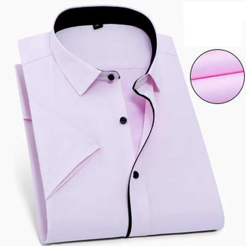 Рубашка мужская с короткими рукавами удобная белая блуза для офиса и работы