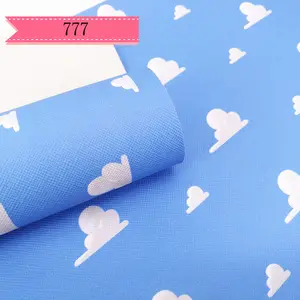 20*33CM A4 cartoon clould print synthetic faux leather sheet fabric for DIY accessories BHY777 in Pakistan