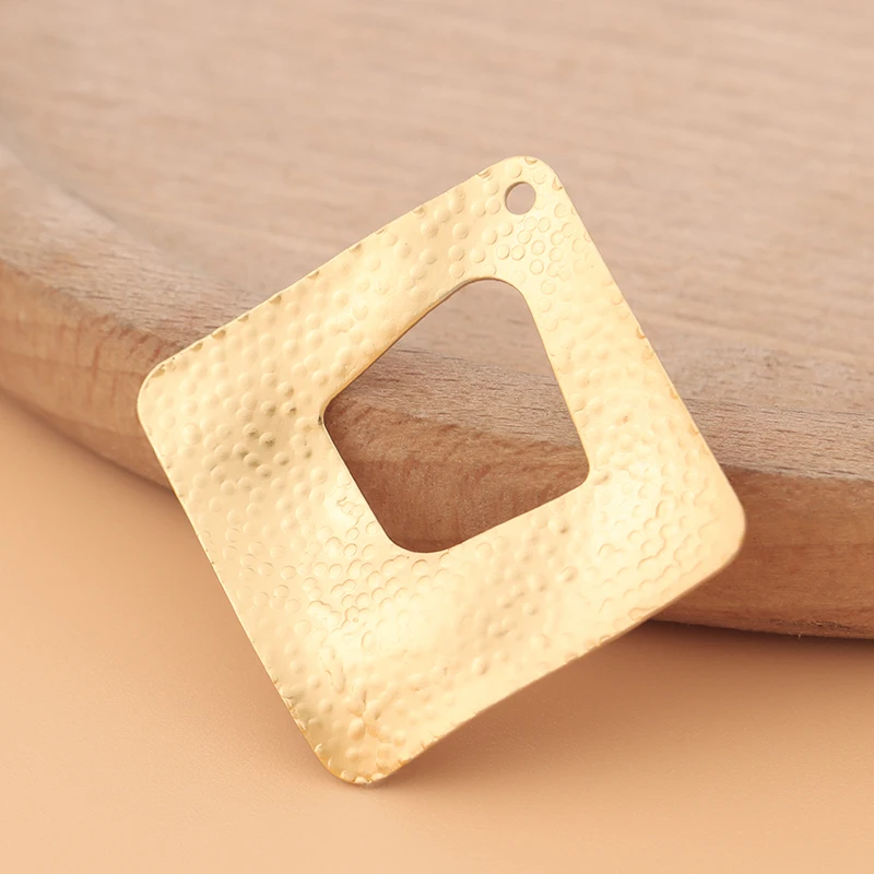 

20pcs/Lot Matte Gold Color Geometric Square Charms Pendants for Earring Jewelry Making Accessories