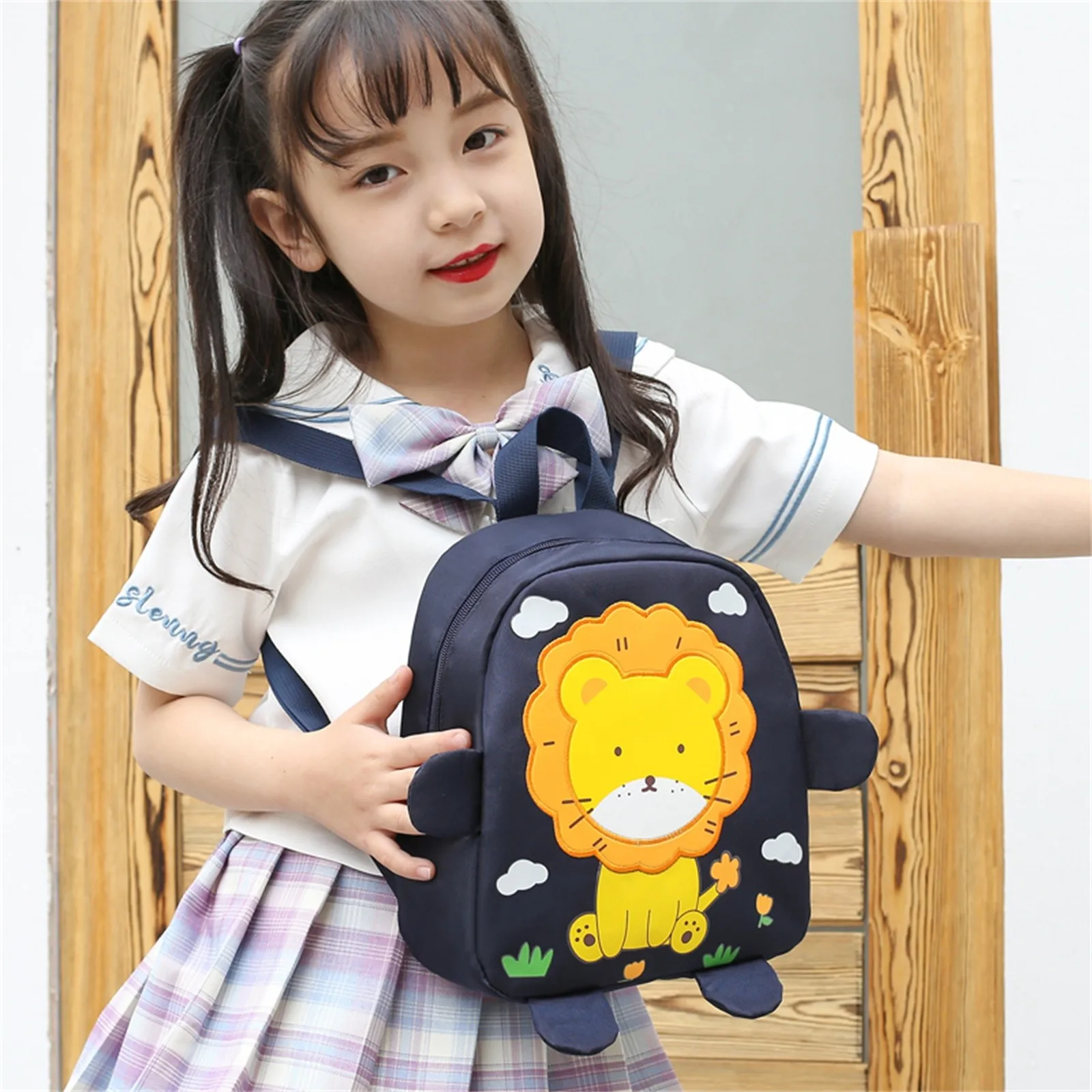 

MAIOUMY Children's Backpack Cartoon Cute Little Lion Pattern Print Backpack For Kindergarten Boys And Girls Fashion School Bag