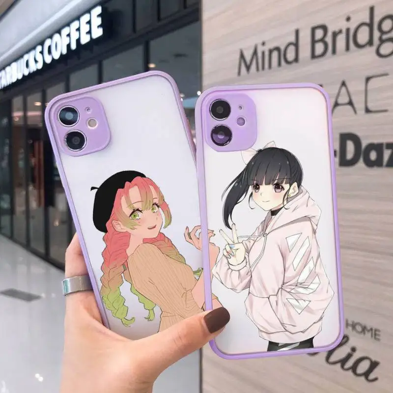 

Kamado Nezuko Kimetsu Phone Case Matte Transparent for iPhone 7 8 11 12 s mini pro X XS XR MAX Plus cover funda