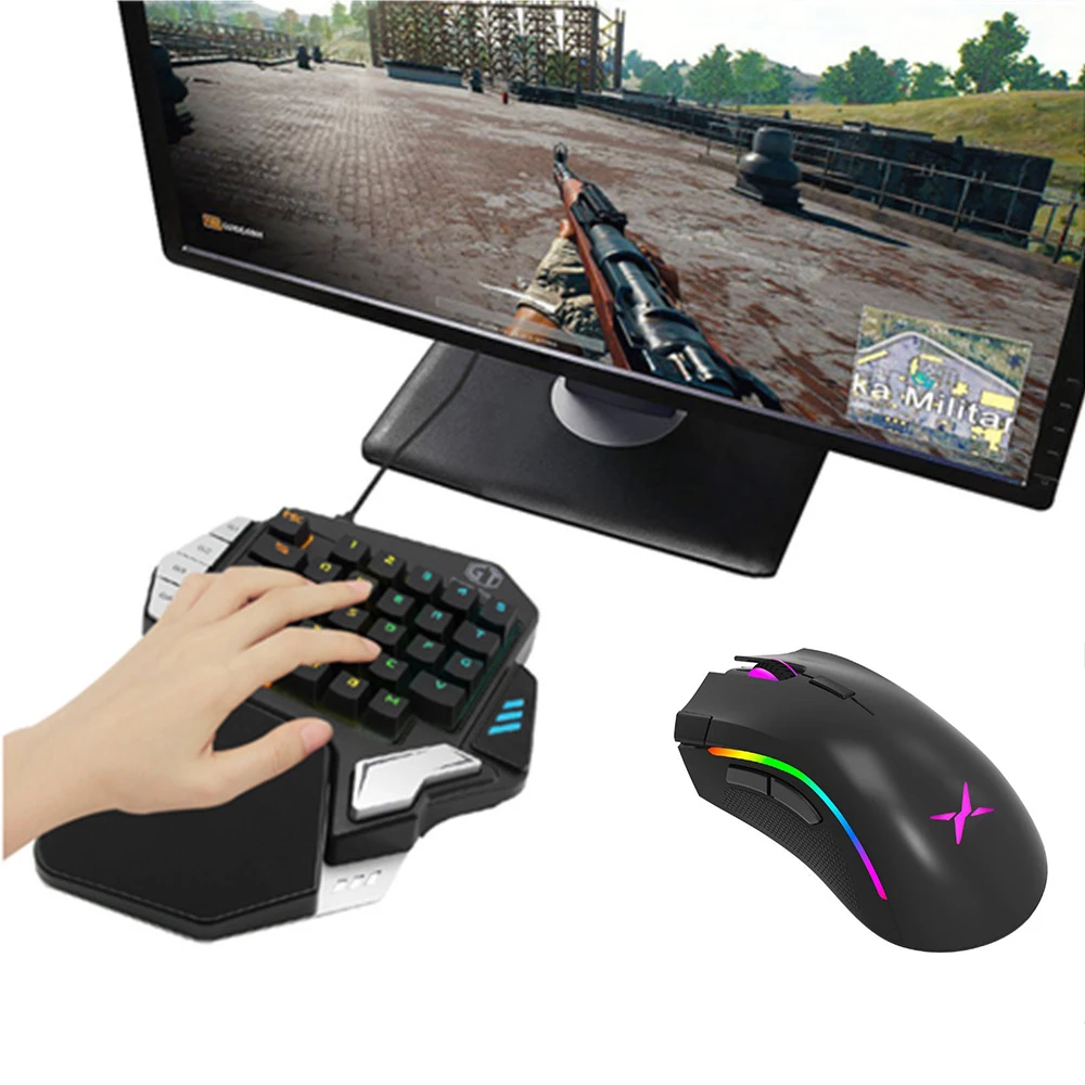 Набор Delux T9 Plus с клавиатурой и мышью M625 проводная мини мышь RGB подсветкой игровая