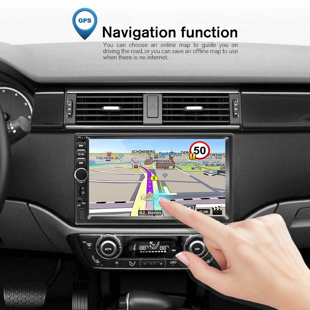 Автомобильный мультимедийный плеер Podofo Android 8 1 2din GPS Wifi зеркальный 2 Din для Volkswagen