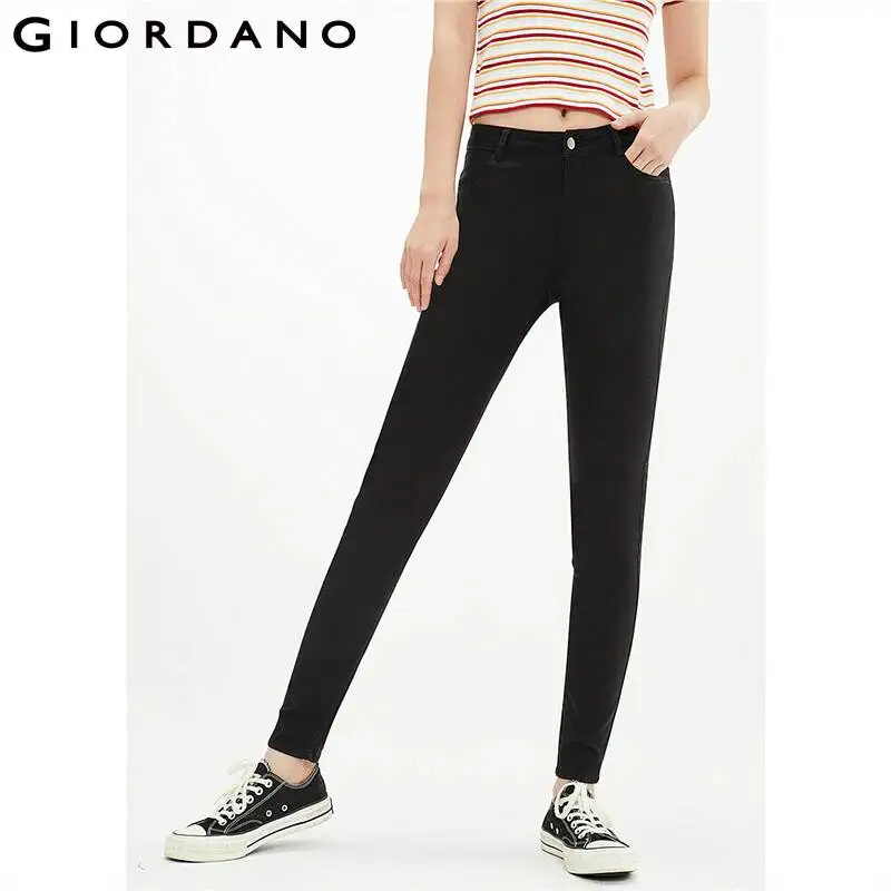 

Giordano Women Pants Solid Mid Rise Casual pants Zip Fly Pockets Soild Slim Casual Trousers 05411067