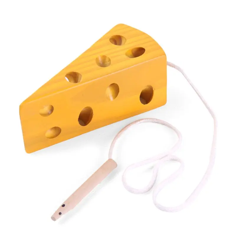 

Cheese Shape Wooden Toys Toddler Lacing Game Children Kids Early Education Block Spell Puzzle Y4UD