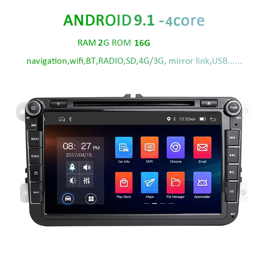 Автомагнитола 2 Din на Android 9 1 + 16 ГБ DVD плеер 8 дюймов для VW passat b6 golf 4 5 6 polo tiguan Seat Altea