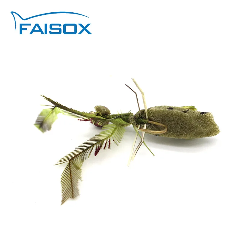 Faisox 4 шт. Кузнечик мух Реалистичная сухая муха рыболовные наживки приманки для