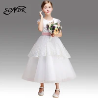 white flower girl dresses for weddings ht122 elegant bow lace flower girls dresses long little girls pageant ball gowns
