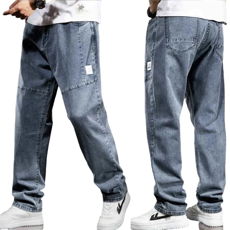 Man Loose Jeans Hiphop Skateboard Jean Baggy Denim Pants Street Men Thin Cowboy Trousers Size 28-44