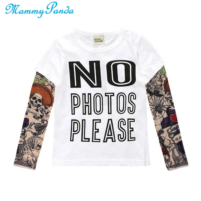 MPANDA/топы с длинными рукавами для мальчиков футболка татуировкой топы маленьких