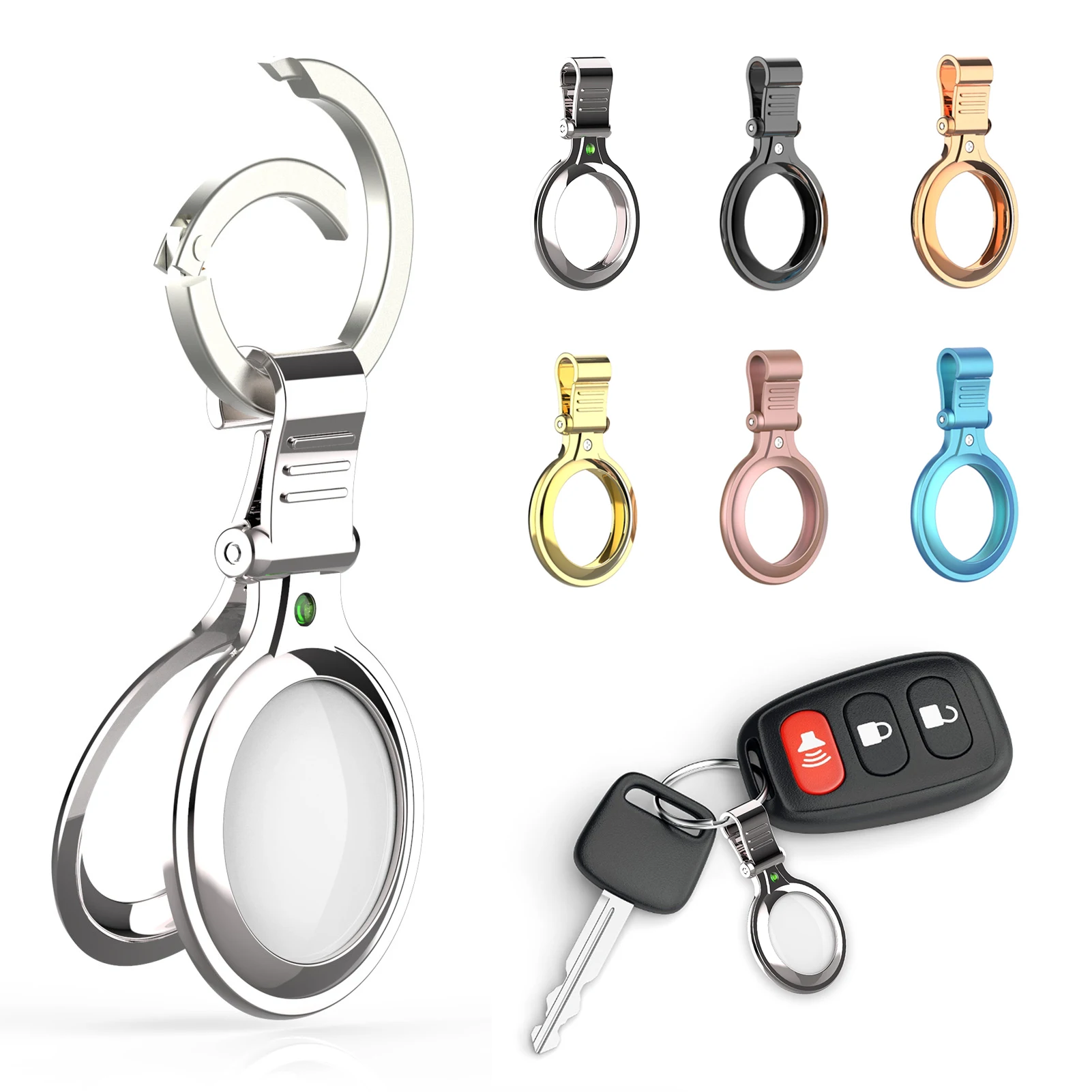 

Metal Protective Case For Apple Airtags Liquid Silicone Protective Sleeve For Apple Locator Tracker Keychain Protective Sleeve