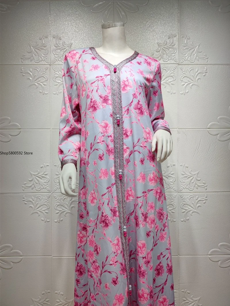 Женское Цветочное платье-хиджаб розового цвета | Женская одежда