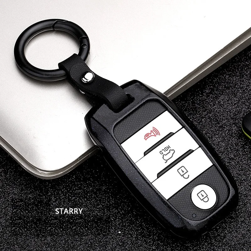 Углеволокна сплав чехол для автомобильного смарт ключа Крышка Kia KX3 KX5 K3S Рио Ceed