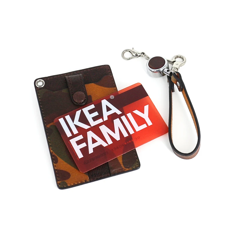 Новый модный выдвижной держатель для карт в автобусе из натуральной кожи