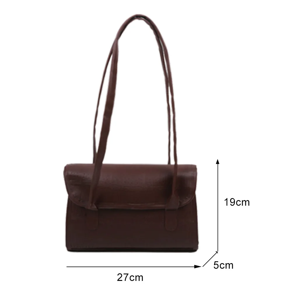 

Women Casual Solid Color PU Leather Handbags Vintage Stone Pattern Shoulder Underarm Bag Fashion Street Travel Commuter Purse