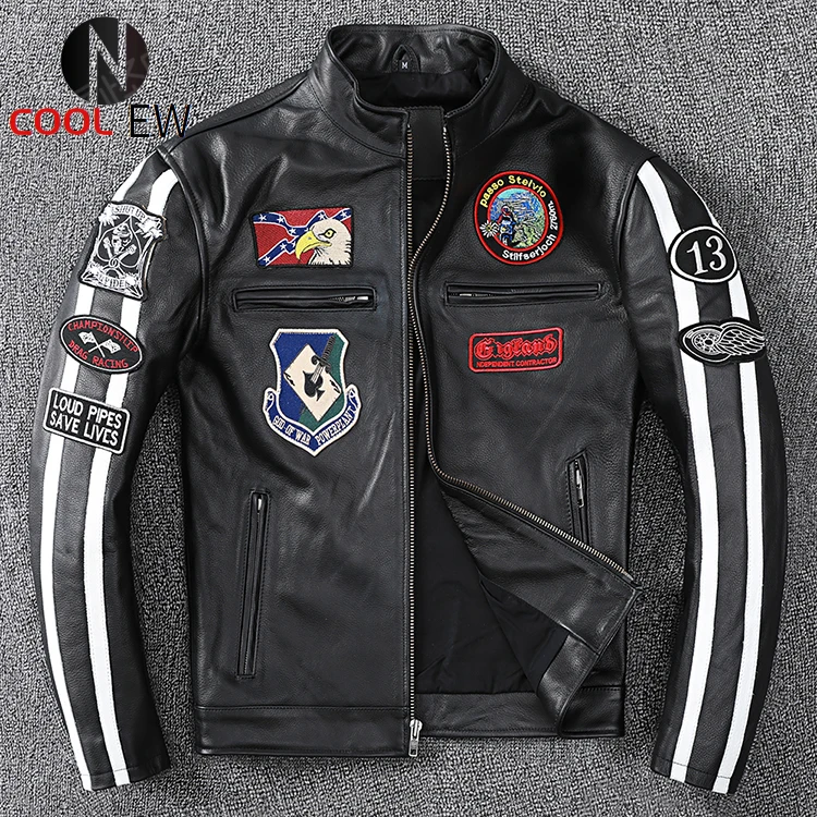 

Free shipping,WholeSales.2020 new genuine leather jacket.Mens motor-biker cowhide coat.cool slim leather clothes.quality.