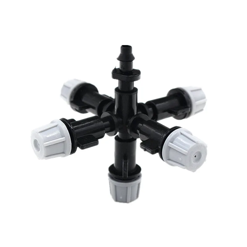 

10PCS 5-Ways Misting Sprinkler With 1/4"Barbed Connector Garden Irrigation Fittings Micro Irrigation Fittings