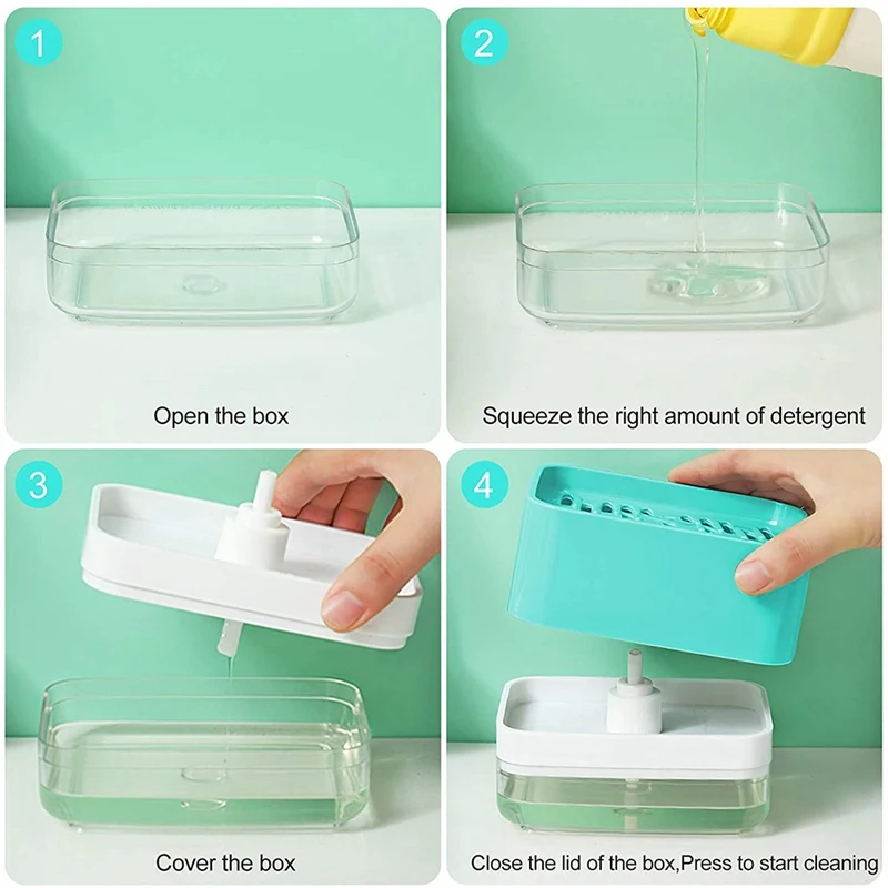 Дозатор для жидкого мыла кухонный держатель губки в раковину ручной Диспенсер