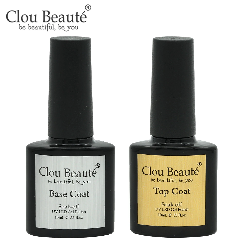 

Clou Beaute Transparent Nail Gel Base Coat No Wipe Top Coat Bling UV Gel Nail Polish Vernis Semi Permanent Lacquer Lak Small