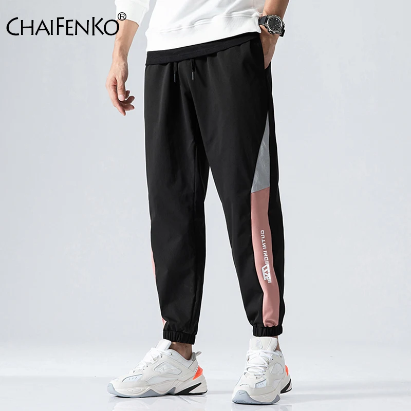 

CHAIFENKO 2021 New Summer Joggers Pants Men Hip Hop Streetwear Fashion Stripe LooseThin Harem Pants Trousers Men Casual Pants