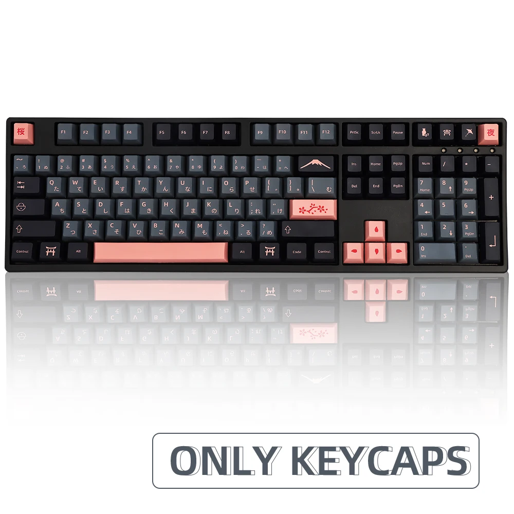 Набор ключей с 131 клавишами Ночная вишня PBT колпачки для клавиш Sub в японском стиле