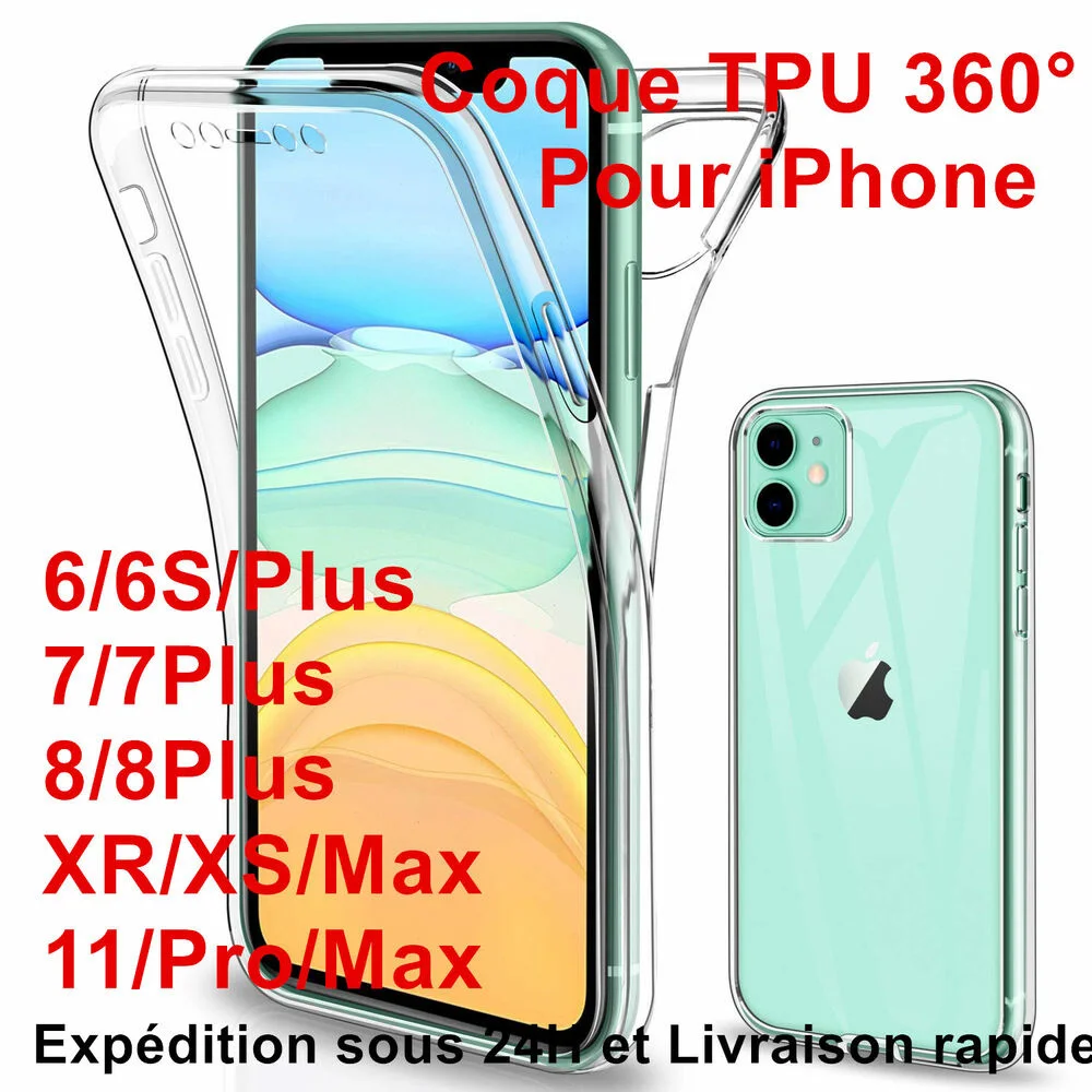 

Coque Integrale 360 Silicone Avant+Arriere For iPhone XS MAX X XR 11 Pro 8 7 6S Plus