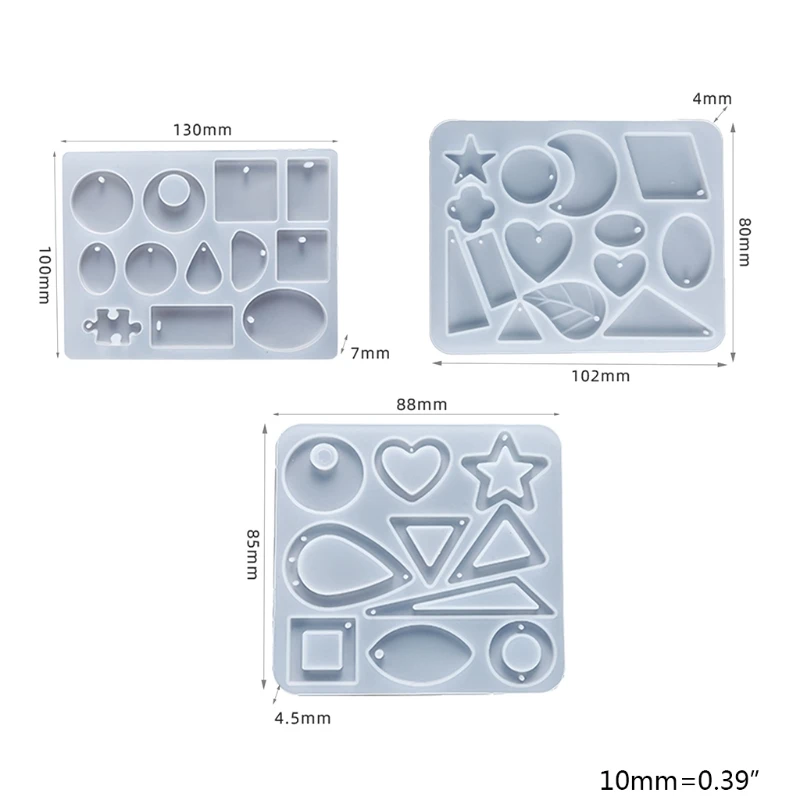 

95AB 1 Set Crystal Epoxy Resin Mold DIY Crafts Jewelry Casting Making Tool Kit Earrings Pendant Silicone Mould