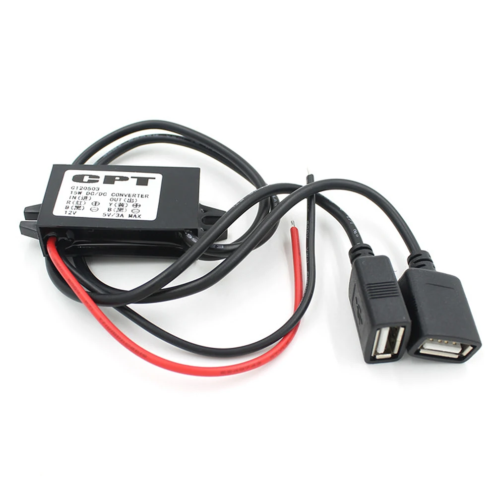 Двойной 2 USB автомобильный преобразователь DC мощность 12 В до 5 3 А 15 Вт модуль Micro