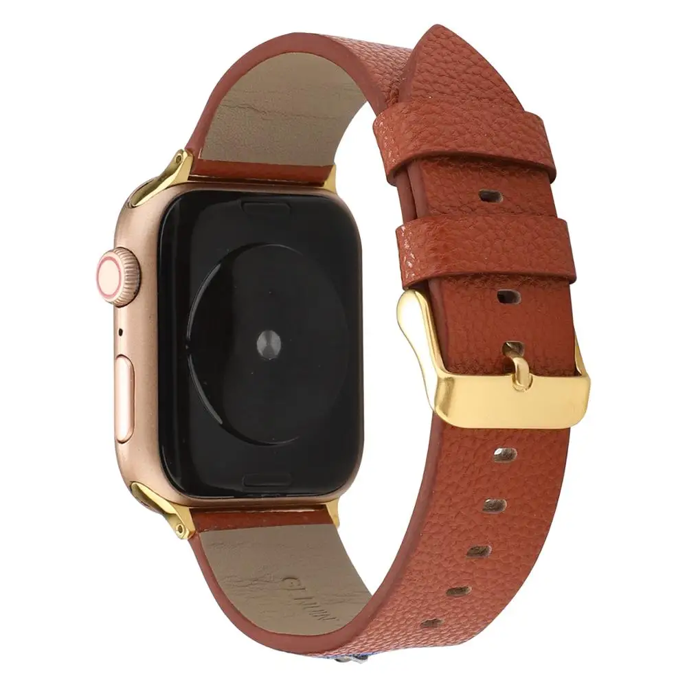 Кожаный ремешок для наручных часов apple watch версии 5 4 3 2 1 вышитые стиль спортивный