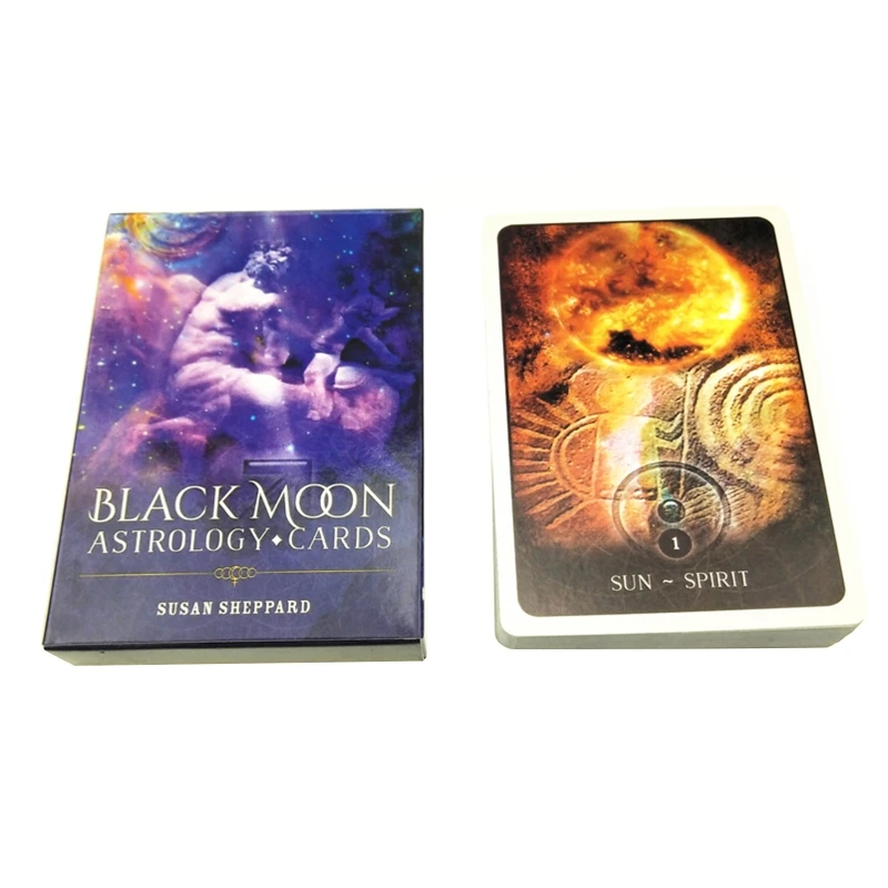 

Black Moon Astrology Oracle Cards Full English 52 Cards Deck Tarot Divination Fate Family Party Board Game