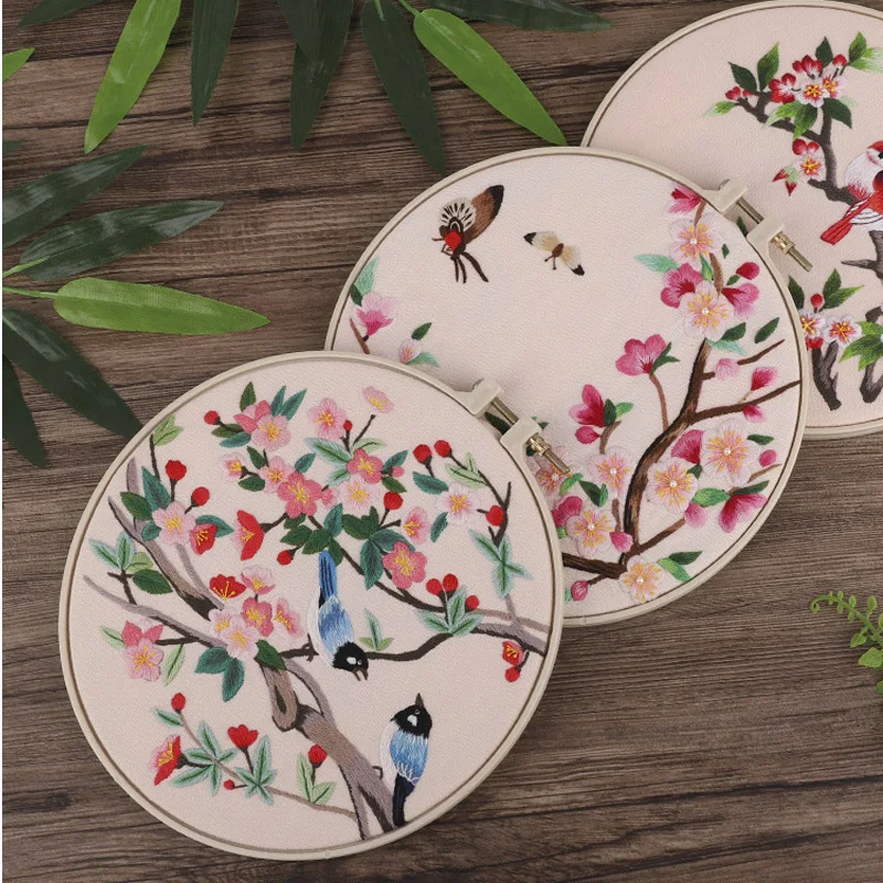 Набор для вышивки китайским цветком с обручем вышивка крестиком ручная работа