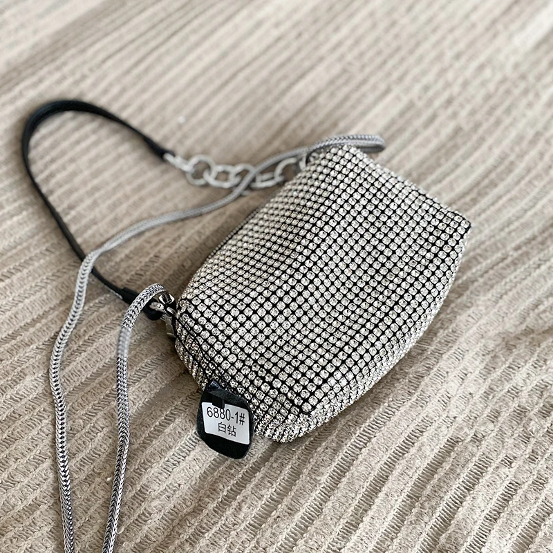 

Classic Trendy Brand luxry design Fashionable rhinestone Bag Full of Leather One Shoulder Women Handbag Small Square Bag