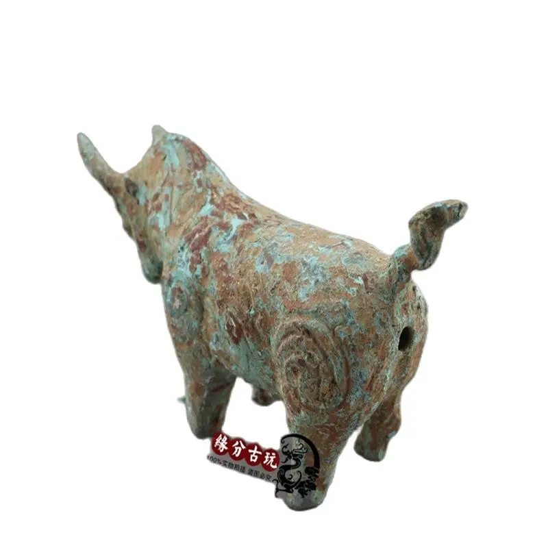 Китайская старинная Бронзовая статуя медная крупного рогатого скота|Статуи и