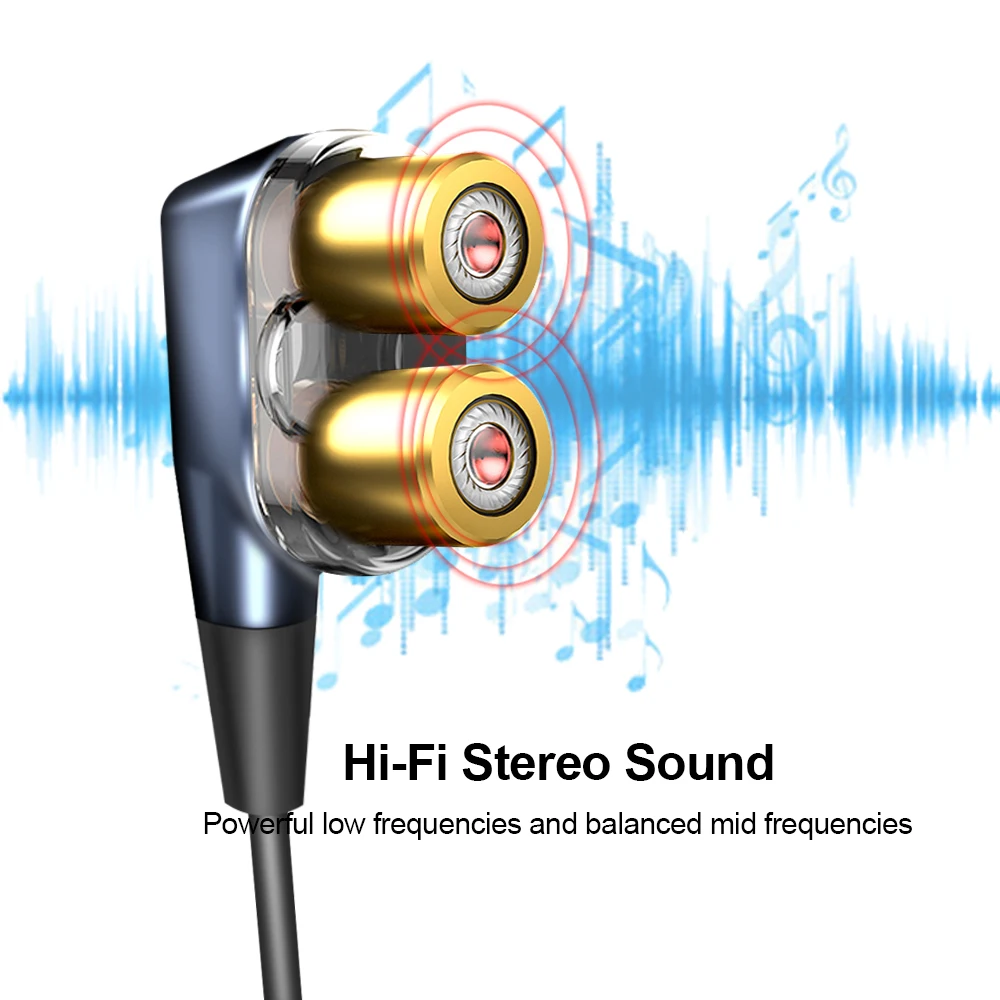 ALWUP G02 беспроводные наушники Bluetooth двойные драйверы стерео магнитные шейные