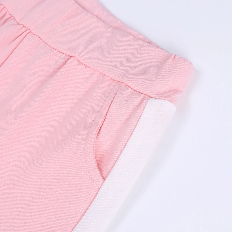 Спортивный костюм для мальчиков и девочек шорты контрастных цветов комбинезон