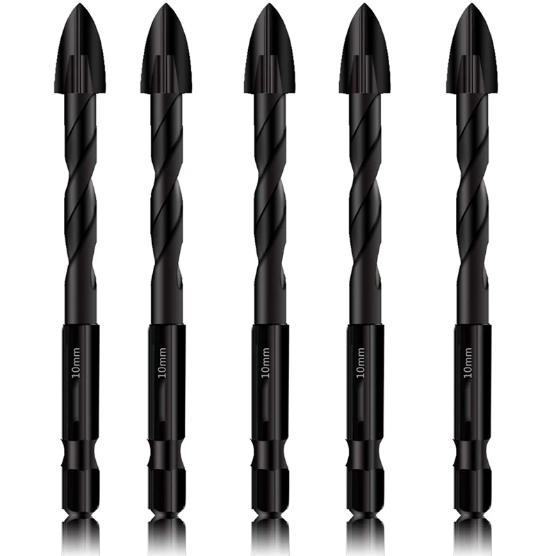 

Masonry Drill Bits, 5PC Concrete Drill Bit Set for Tile,Brick, Plastic and Wood,for Wall Mirror and Ceramic Tile