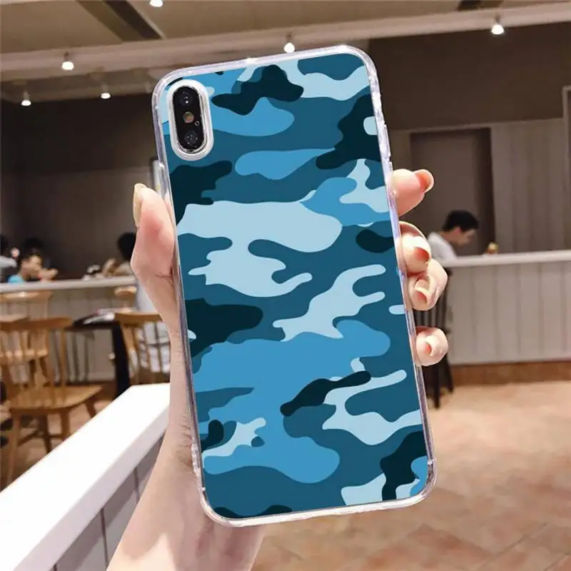 

Camouflage Pattern Camo Army Phone Case Transparent soft For iphone 5 5s 5c se 6 6s 7 8 11 12 plus mini x xs xr pro max