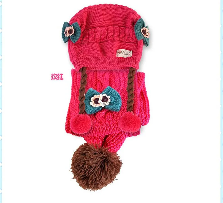 

Kids Cartoon Bear Stripe Hats And Scarf Baby Set Girl Boy Cap Scarf Set Child Winter Earmuffs Warm Suit sombrero bufanda ninos