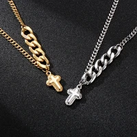 haoyi fashion cross pendant necklaces men stainless steel gold silver color variety of unisex jewelry