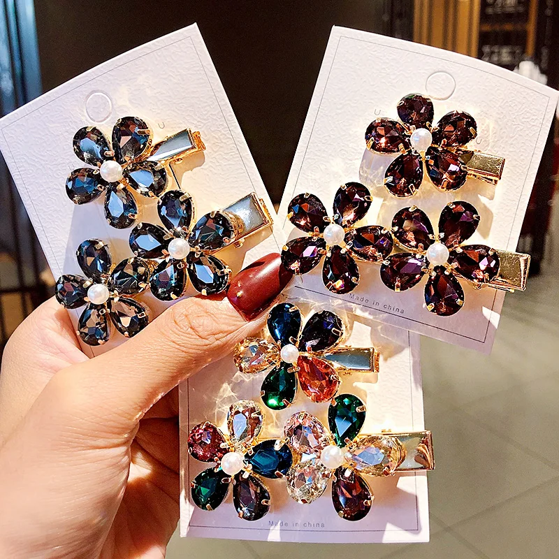 Заколки для волос с блестящими кристаллами 2 шт./компл. |