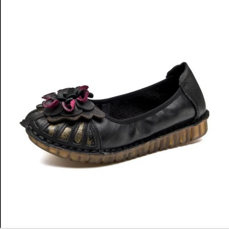 2020 Spring Summer Ladies Fashion Genuine Leather Women Shoes Elegant Comfort Woman's Casual OL Office Shoes soft bottom Women F