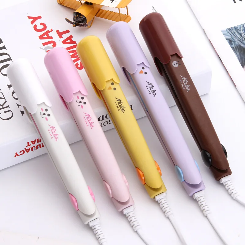 

Mini portable hair straightener curling rods straight and curling dual-use hair straighteners bangs inside the buckle