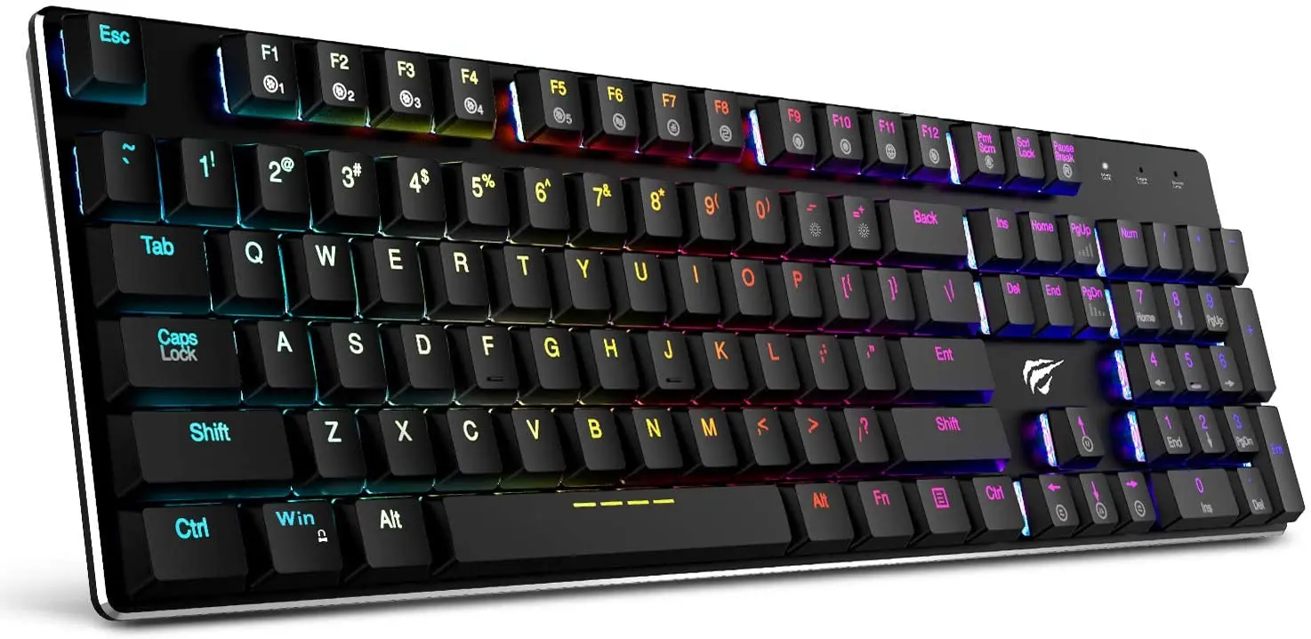 

Механическая клавиатура HAVIT, проводная игровая клавиатура с RGB-подсветкой, очень тонкая светильник, новейшие низкопрофильные синие переклю...