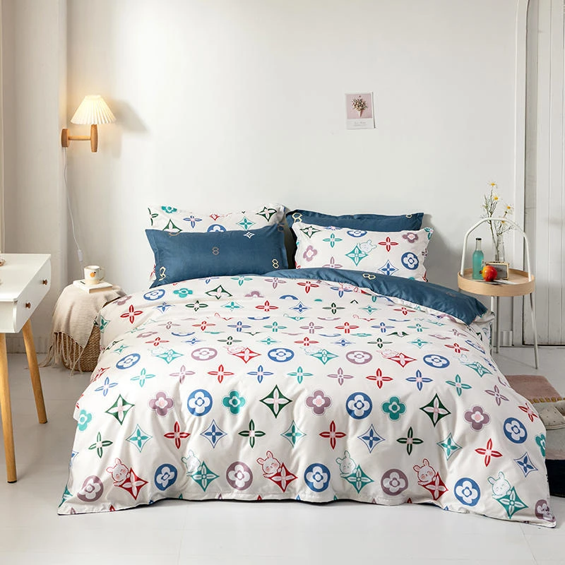 

Fashion Brand Coffee Letter Printed Bedding Set Bed Linen Set Includes Duvet Cover Bed Sheet Pillowcase Double Bed Full Size