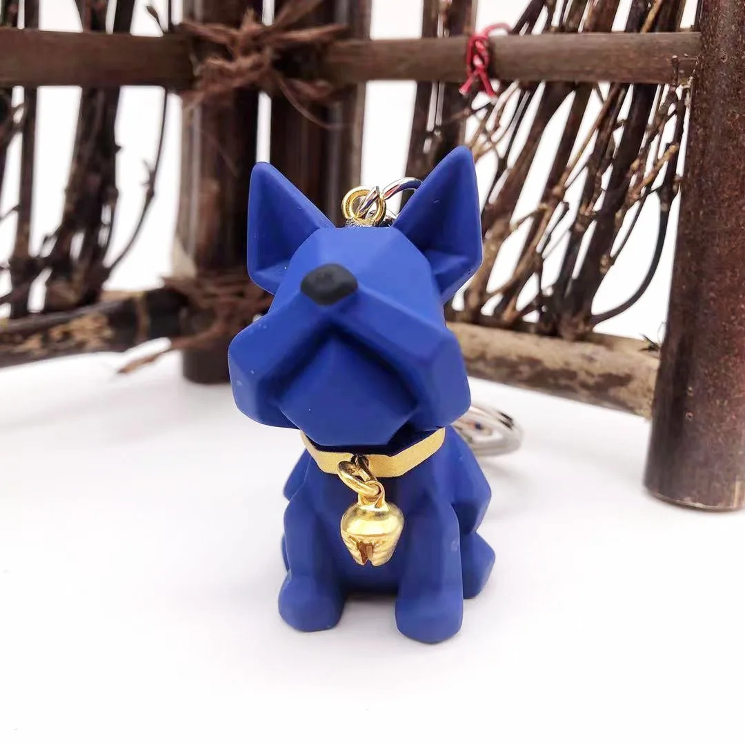 

WANGAIYAO creative cartoon small bell schnauzer dog key chain car bag key chain ring pendant pet shop gift