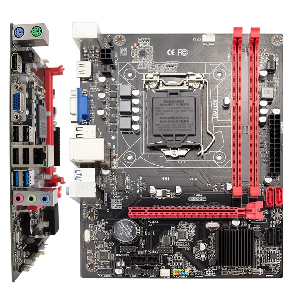 

H81 M-ATX All Solid State Gaming Motherboard Supports LGA1150 Series Processors VGA PCI-E 3.0 DDR3*2 16G mining motherboard