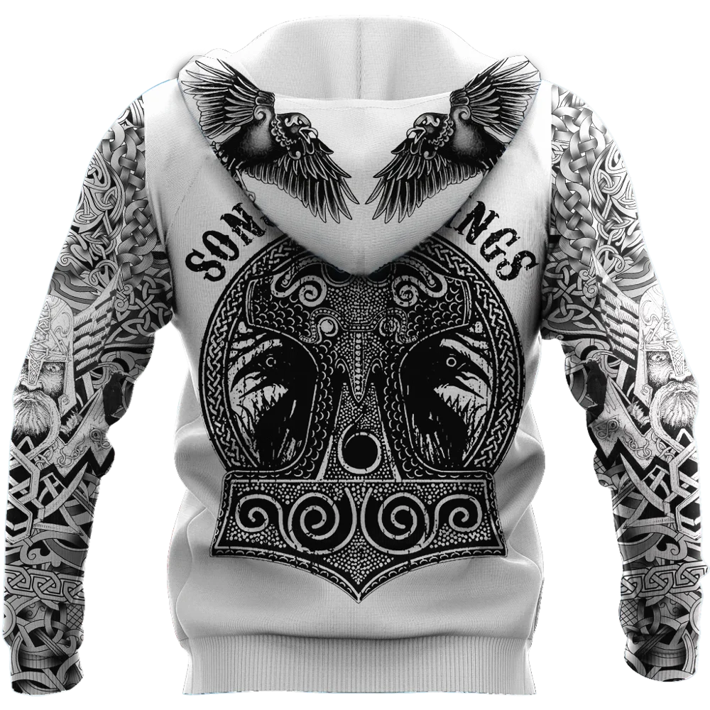 

Tattoo hoodies Sons Of Vikings 3D Printed Hoodie Harajuku Streetwear women men Pullover Casual Jacket Halloween cosplay costumes