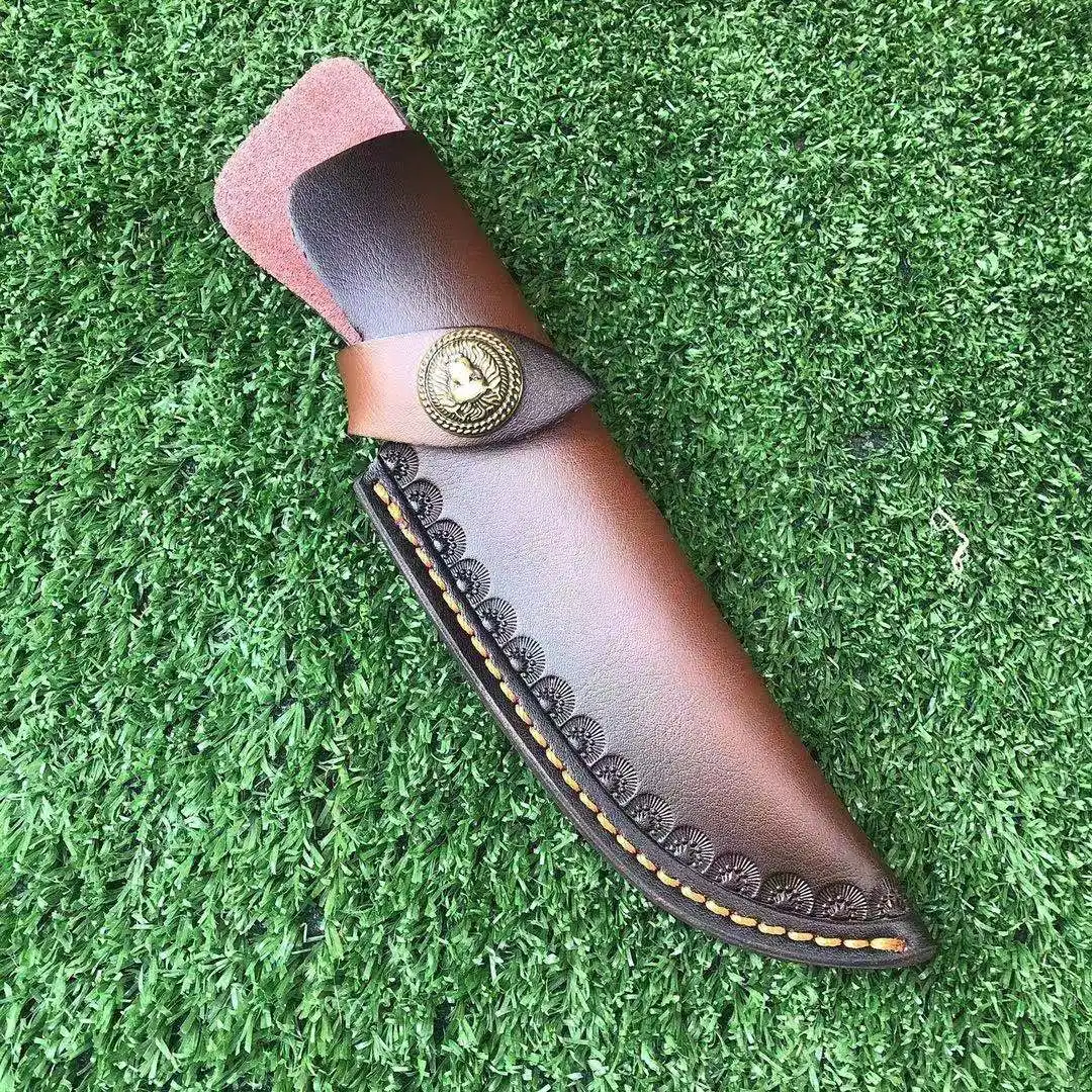 Прямой кожаный нож с фиксированным лезвием инструмент ремень петля чехол